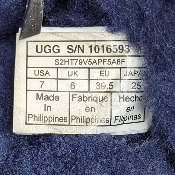 UGG Mens ASCOT Suede Shearling Lined Moccasin Slippers Blue/Yellow main image 7